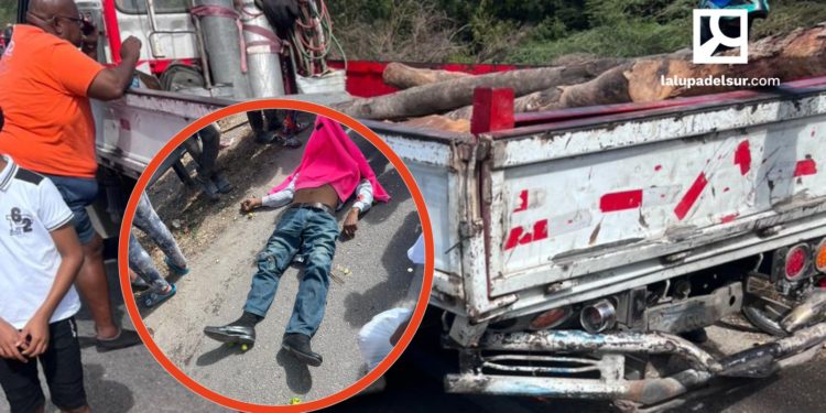 Colisión entre camión y motor deja un muerto