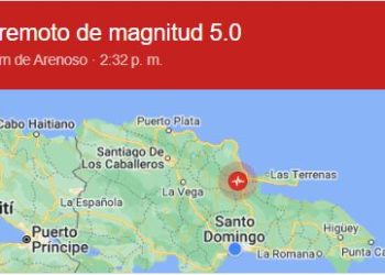 Se registra temblor en República Dominicana