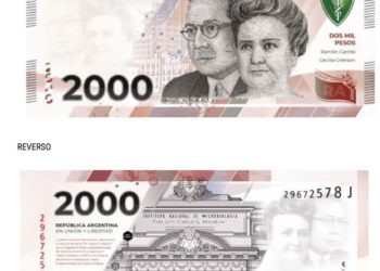 Banco Central de Argentina lanza billete de 2,000 pesos
