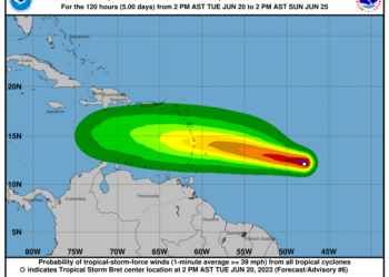 Bret muestra ligero fortalecimiento