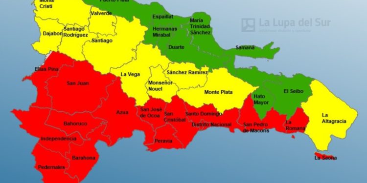 Barahona y otras 13 provincias en alerta roja