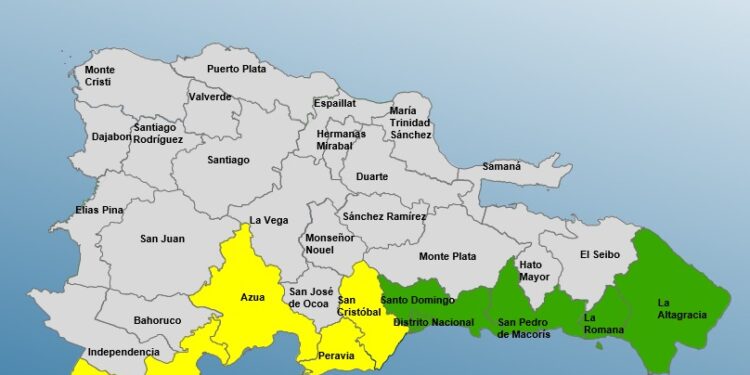 Barahona pasa de alerta verde a amarilla junto a otras 4 provincias