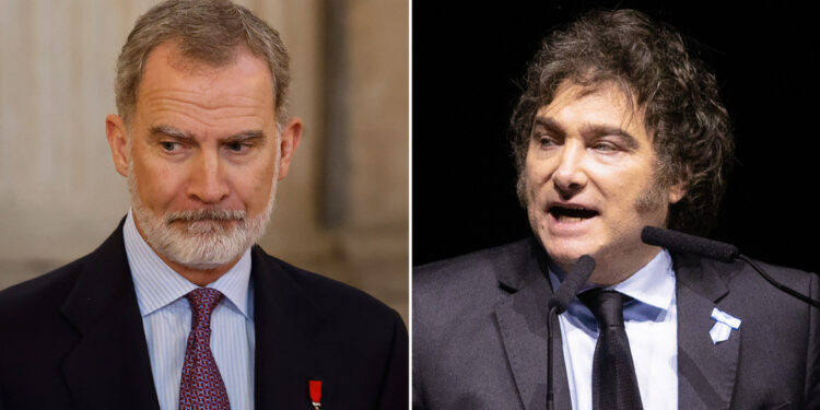 Felipe VI no recibirá a Milei