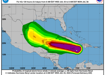 Beryl se aleja de RD