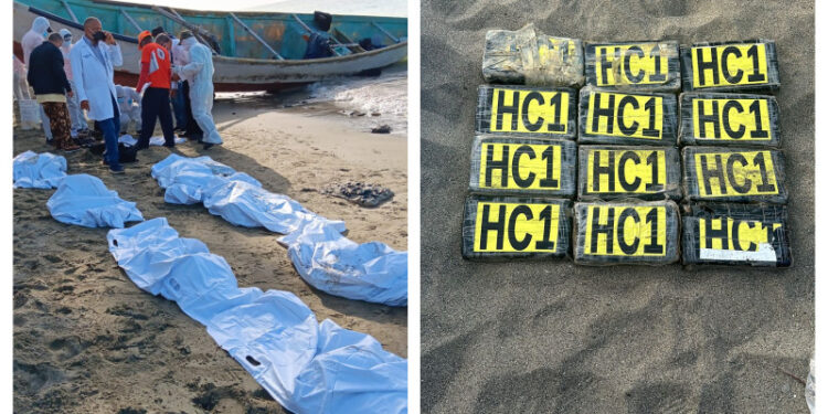Embarcación tenía 14 osamentas y 12 paquetes de cocaína