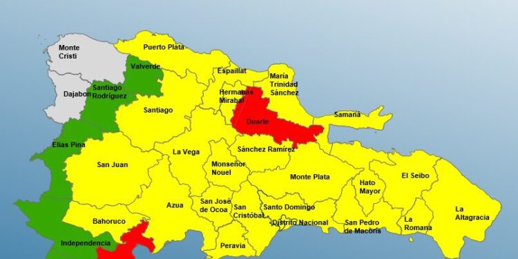 Barahona y Duarte en alerta roja