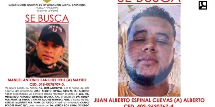 PN busca a «Alberto y «Mayito» por muerte de oficial y civil