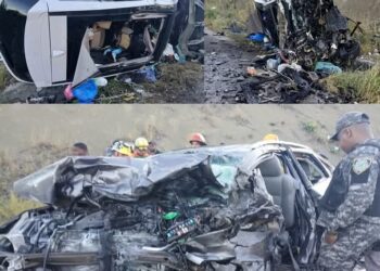 Siniestro vial entre Azua y Baní deja 4 muertos