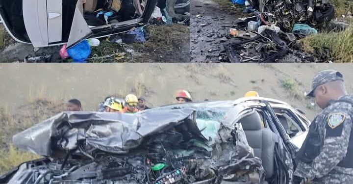 Siniestro vial entre Azua y Baní deja 4 muertos