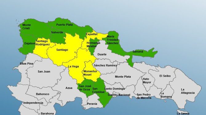 Ya son 5 las provincias en alerta amarilla