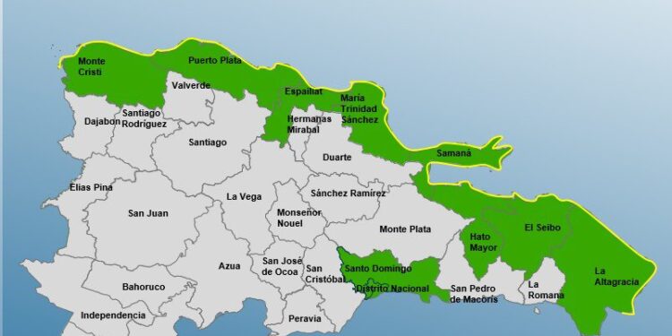 Alerta verde y amarilla para varias zonas