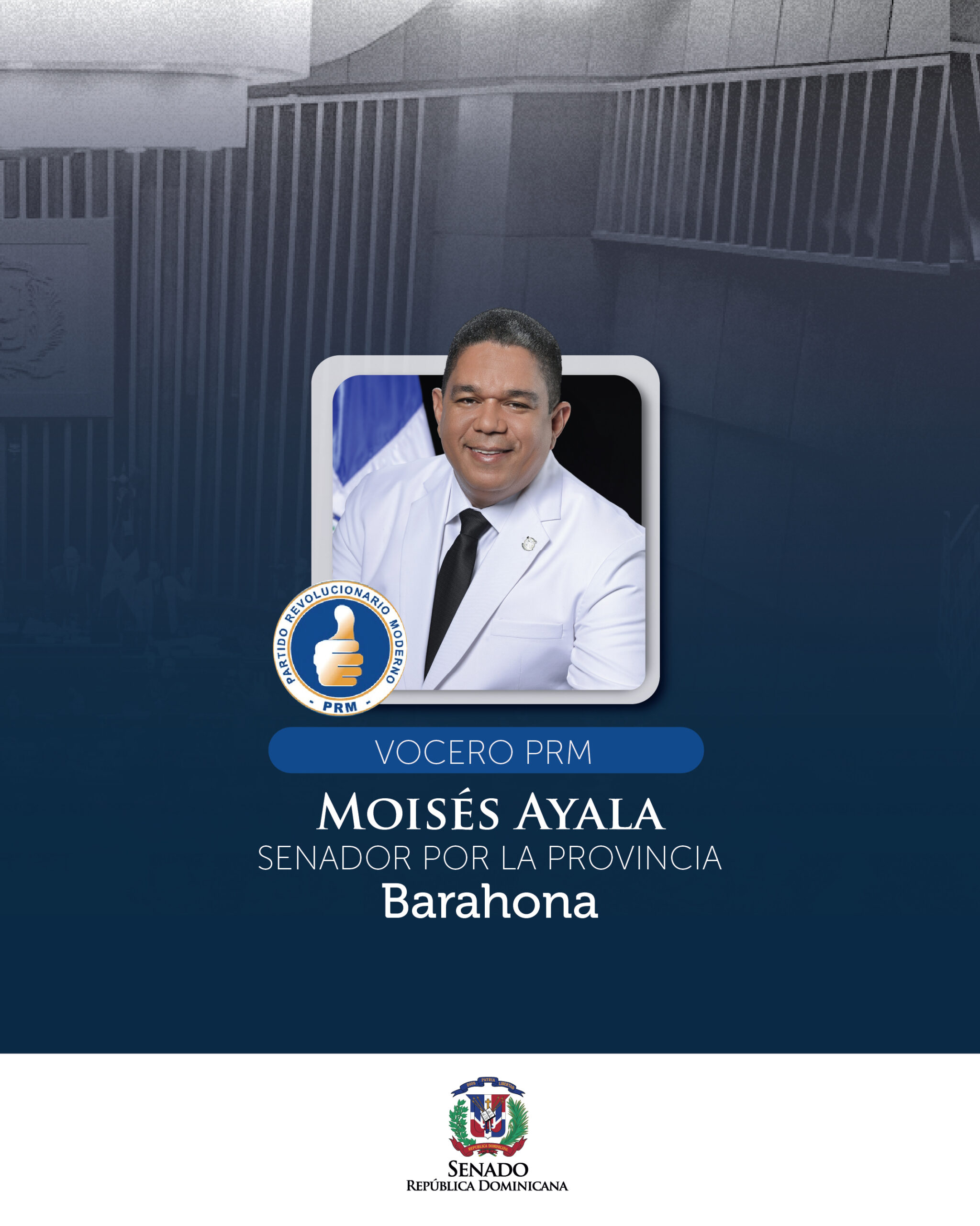 Senador de Barahona será el vocero bloque PRM