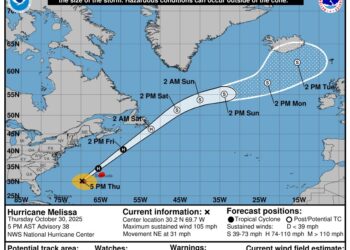 Melissa se aleja de República Dominicana, pero sigue siendo de cuidado