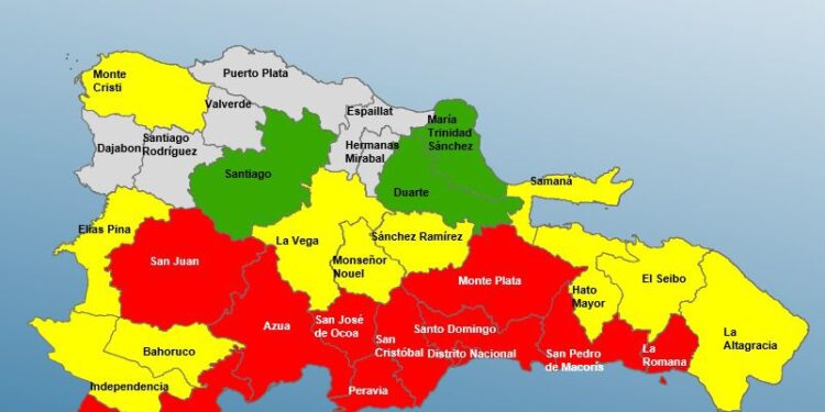 Barahona y otras 11 provincias siguen alerta roja
