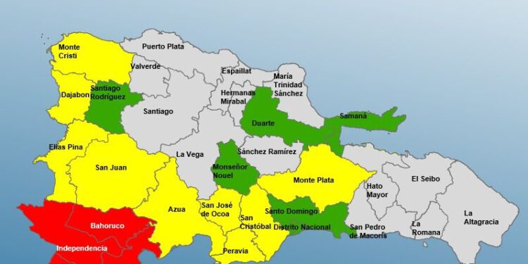 Barahona, Pedernales, Bahoruco e Independencia siguen en alerta roja