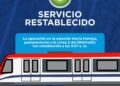 Se restablece línea del Metro