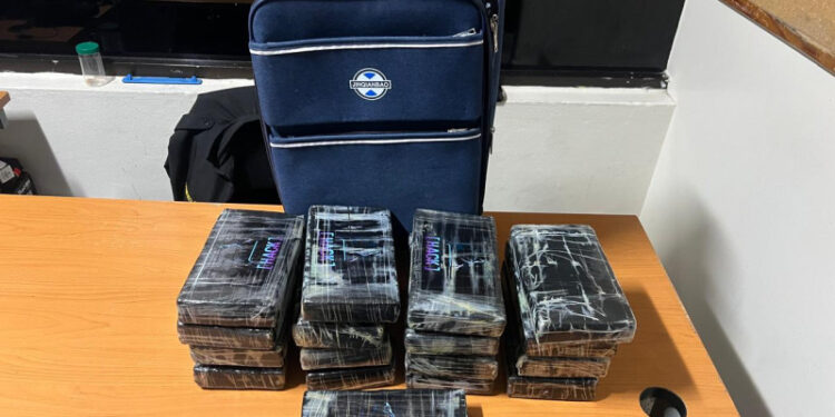 DNCD ocupa 17 paquetes de cocaína en el AILA; arresta alemán