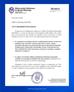 Comunicado de la Universidad Autónoma de Santo Domingo (UASD)