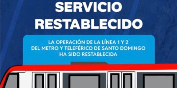 Servicios restablecido del Metro y Teleférico de Santo Domingo