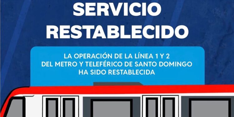 Servicios restablecido del Metro y Teleférico de Santo Domingo
