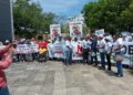 Trabajadores marchan al Palacio Nacional en reclamo de mejores condiciones laborales