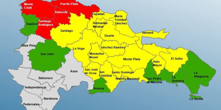COE mantiene 4 provincias en alerta roja por lluvias de vaguada