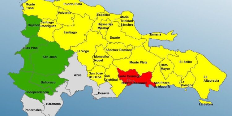 El 87.5% de la República Dominicana está bajo alerta