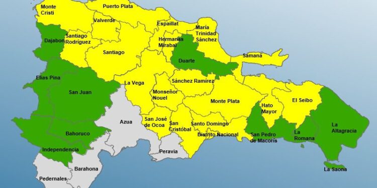COE mantiene 18 provincias en alerta amarilla