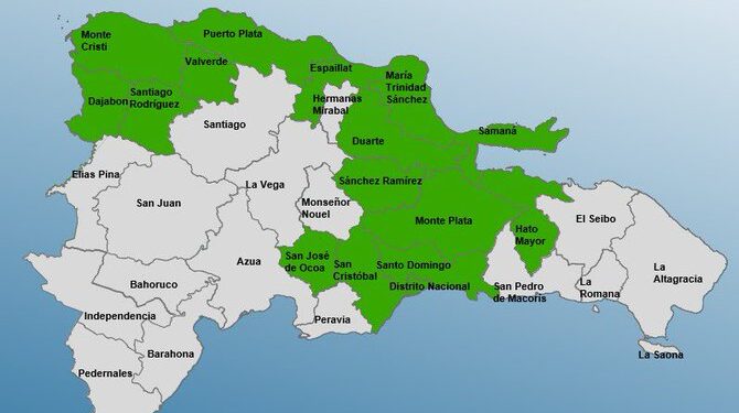 COE mantiene alerta verde en 15 provincias y DN