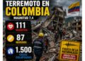 Terremoto en Colombia deja 111 muertos y 87 heridos