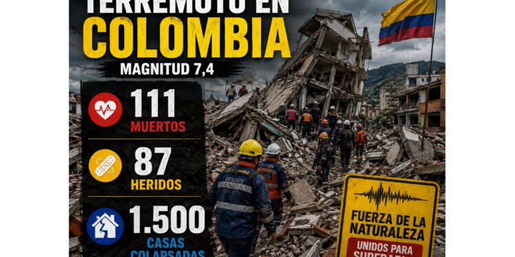 Terremoto en Colombia deja 111 muertos y 87 heridos