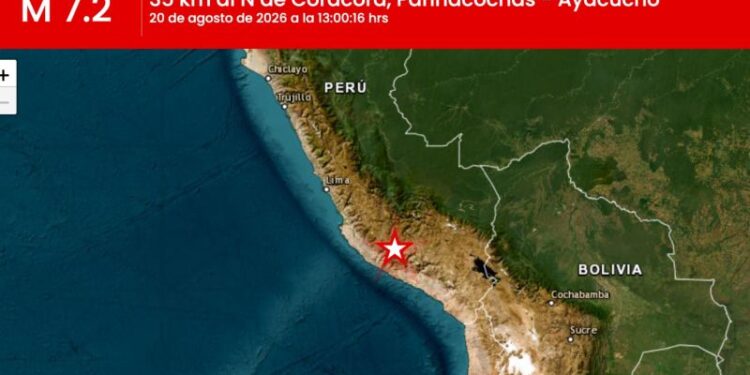 Sismo de magnitud 7.2 en Perú sacude la región de Ayacucho