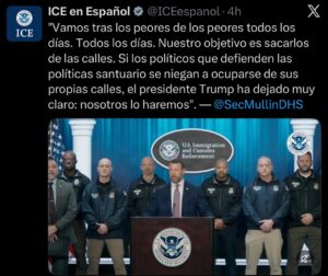 Comunicado del secretario secretario de Seguridad Nacional de Estados Unidos, Markwayne Mullin