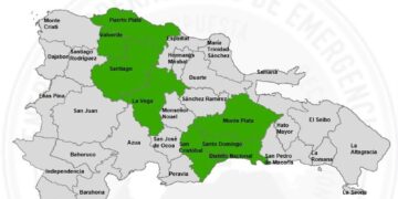 COE coloca ocho provincias y el Distrito Nacional en alerta verde