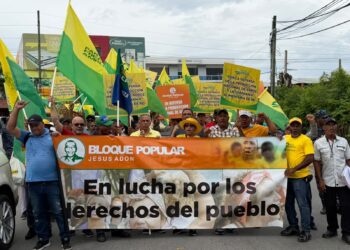 Frente Amplio marcha en defensa del arroz dominicano en Nagua