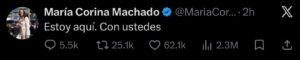 Mensaje de Machado en X